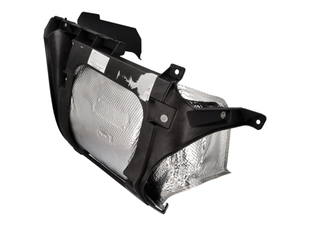 Achterbumpersteun / hitteschild. Porsche 996 C2 / C4 2002 >> - 99650563101, 99650563201