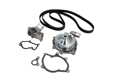 Kit pompe à eau, courroie et thermostat. Porsche Boxster 987 / 987C Cayman / 997 C2 / 997 C4 (non Turbo) - 99710601106, 99710601105, 99710601102