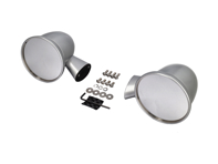 Aluminium bullet mirror, in Satin Silver. Porsche 911 1965-1973 - 91173102010, 91173111600, 90173111101 - BulletPairSilver_1973early