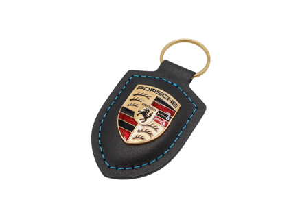 Servicio de carga para llavero con escudo de Porsche, color negro. - WAP0503570RCHS