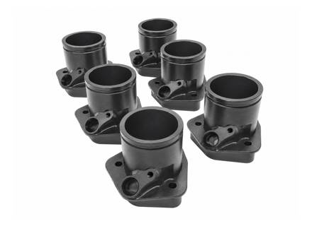 Ansaugkrümmer-Adaptersatz für Standard-Ansaugkrümmer, Schwarz. Porsche 964 / 993 3.6L 1989–98 - 96411071101, 99311071250 - AMS9050157, AMS9050158