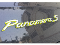'PANAMERA S' in Chrome and Acid Green Rear Lid Badge for Porsche 970 Panamera S HYBRID - 97055923709 'PANAMERA S' in Chrome and Acid Green Rear Lid Badge for Porsche 970 Panamera S HYBRID - 97055923709