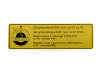 Sticker Ignition Timing. Porsche 911 - 90100651001 Sticker Ignition Timing. Porsche 911 - 90100651001