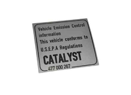 Aufkleber für Katalysator. Porsche 911 / 924 / 928 / 944 / 968 / Boxster - 477000267 - PAKCA