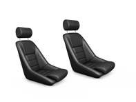 Sedili avvolgenti Nürburgring, in pelle nera, SET DI 2. Porsche 356 / 911 / 912 1950–89