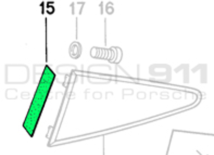 Rear 1/4 Window Sealing Strip. Porsche 911 65-77 Coupe - 90154349320 Rear 1/4 Window Sealing Strip. Porsche 911 65-77 Coupe - 90154349320