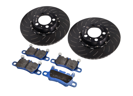 EBC Racing 后部两件式浮动制动盘和蓝色衬垫套件。保时捷 991 GT3 - P2DK044B, 99135240780, 99135240880, 99135294883 - DP52207NDX, SG2F013