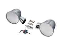 Aluminium bullet mirror set, Chrome Plated. Porsche 911 1965-1973 - 91173102010, 91173111600, 90173111101 - BulletDriveSilver_1973early, BulletPairSilver_1973early