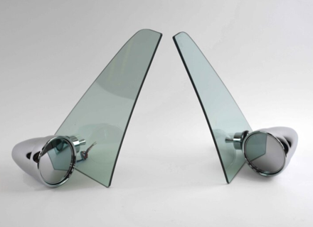 Doorzichtige buitenspiegelset - Singer-stijl met zijruitje - voor Porsche 911 / 912 / 930 / 964 / 993 1965-1998