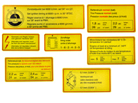Adhesive labels set with red border for engine compartment for Porsche 911 - PCG90100650 Adhesive labels set with red border for engine compartment for Porsche 911 - PCG90100650