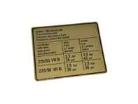 Étiquette de pression des pneus. Porsche 928 1980-82 - 92800651900 - PAKRA