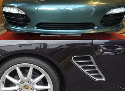 Voorbumper radiateur en zijrooster draadgaas kit Porsche 987.2 Boxster