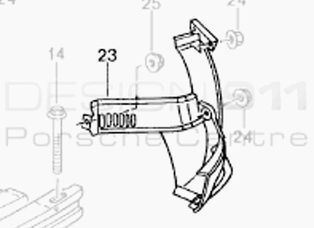 Rear bumper bracket / heatshield. Porsche Boxster 986 1997-02 - 98650563101, 986505631201