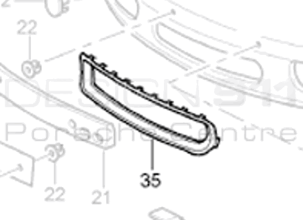 Évent extérieur de pare-chocs avant. Porsche Boxster 986 S 1999-02 - 98650555100G2X, 98650555100