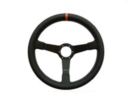 Steering wheel Eau Rouge Air Cooled Leather with Orange Indicator 350mm. Porsche 911 / 964 / 993 / 924 / 944 / 968 / 928 - 74101, 74100