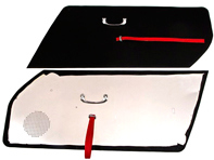 Paneles de puerta en aluminio claro con tiradores ROJOS, manijas cromadas RS/ST/RSR - 96455583320, 133 Paneles de puerta en aluminio claro con tiradores ROJOS, manijas cromadas RS/ST/RSR - 96455583320, 133