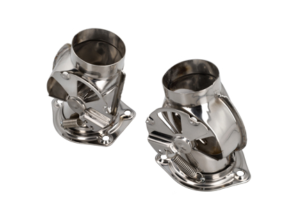 Wärmetauscher Heizklappen EDELSTAHL, 2er Set. Porsche 911 - 90121100700, 90121100800, 90121100822, 90121100722 - 9210001