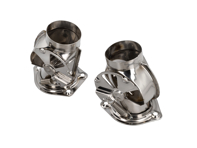 Warmtewisselaar verwarmingskleppen RVS, set van 2. Porsche 911 - 90121100700, 90121100800, 90121100822, 90121100722 - 9210001