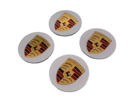 Wheel Caps 'Crested' plastic concave for Porsche (Set of 4) - 95504460010, 00004460502, 00004460702