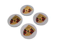 Copricerchi 'Crested' in plastica concavi per Porsche (Set di 4) - 95504460010, 00004460502, 00004460702