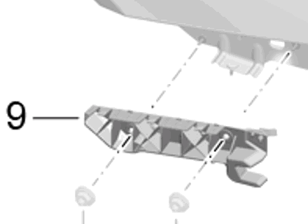 Obere Halteleiste des hinteren Stoßfängers. Porsche 991.2 Turbo - 99150563501, 99150563601 Obere Halteleiste des hinteren Stoßfängers. Porsche 991.2 Turbo - 99150563501, 99150563601