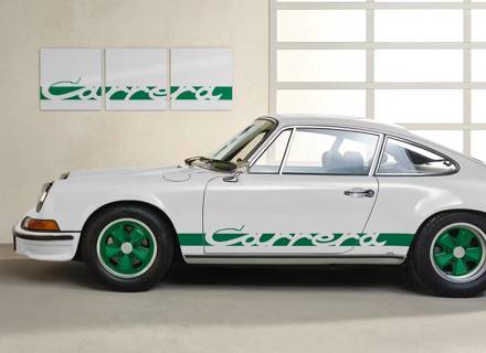 Wall Art - Carrera Side Decor in White/Green. Limited Edition