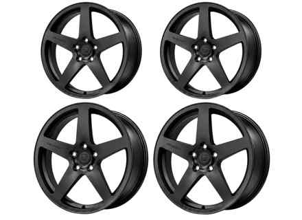 DD1 5-Bolt Alloy Wheel Set Satin Black. Porsche 992.2 GTS - 992.25.20.F.SB, 992.26.02.R.SB