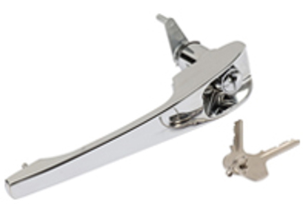 Tirador de puerta con cilindro de cerradura y llave, cromado. Porsche 911/912 68-69 - 90153106121, 90153106221 - 1687101270, 1687101280 Tirador de puerta con cilindro de cerradura y llave, cromado. Porsche 911/912 68-69 - 90153106121, 90153106221 - 1687101270, 1687101280