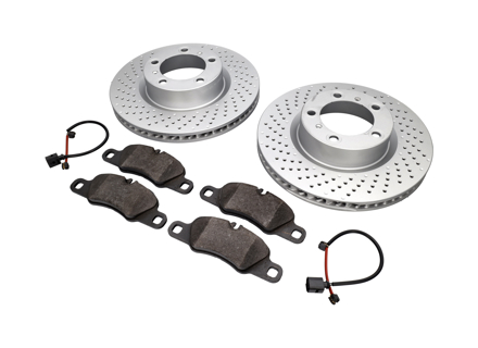 FRONT Brake Pads and Brake Disc Package Porsche 718 ABS - 99735140101, 99735140201, 98135193904, 99160916500