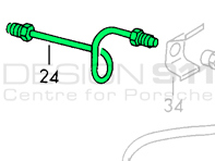 Front Caliper to Flexi Hose Brake Line, LEFT. Porsche 911 65-68 - 90135560301, 90135560300, 9013556030Y Front Caliper to Flexi Hose Brake Line, LEFT. Porsche 911 65-68 - 90135560301, 90135560300, 9013556030Y