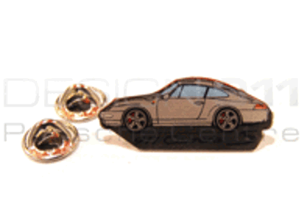 Pin Badge 'Porsche 911 Carrera 4S' White