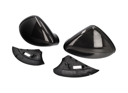 Door mirror covers carbon fibre by Rennline LHD. Porsche 970 Panamera - 97073161900G2L, 97073161904G2L, 97073162002G2L, 97073161906G2L, 97073162000G2L, 97073162004G2L, 97073162006G2L, 97073171900, 97073171904, 97073171906, 97073171908, 97073172000, 97073172004, 97073172006, 97073172008 - E326