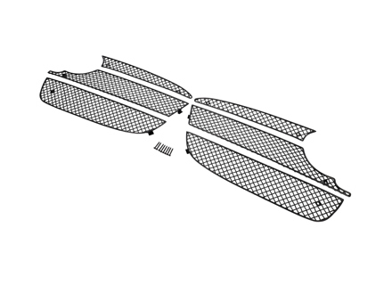 Front Bumper Stainless Steel Outer Grill Set ZunSport. Porsche 981 Cayman Manual/PDK with sensors - ZPR46913, ZPR46913B, ZPR46913, ZPR46913B