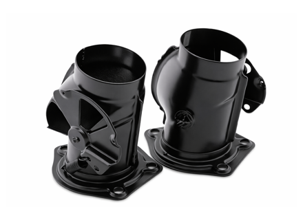 Aletas de calefacción del intercambiador de calor - Revestimiento en polvo negro, juego de 2. Porsche 911 - 90121100700, 90121100800, 90121100822, 90121100722 - 9210001B