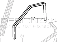 Guarnizione della porta. Porsche 924S / 944 / 968 - 94455503101, 94455503201 Guarnizione della porta. Porsche 924S / 944 / 968 - 94455503101, 94455503201