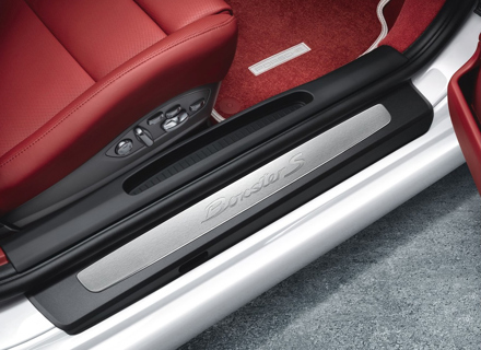 Side Sills Trims in Stainless Steel with Logo. Porsche 981 Boxster / 718 (982) Boxster - 98104480000, 98104480001