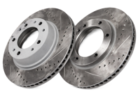 Remschijven voor, geperforeerd (set van twee). Porsche 911 / 930 / 924 / 944 - 477405083D, 91135104120 - 911 351 041 20 rd