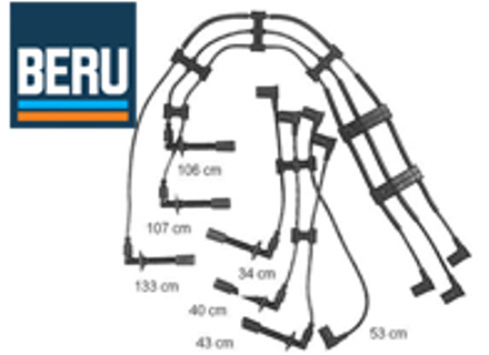 Jeu de câbles d'allumage HT. Porsche 911 3.2L 1985-89 - 91160201103, 91160201203, 91160201104 - ZE744, ZE744