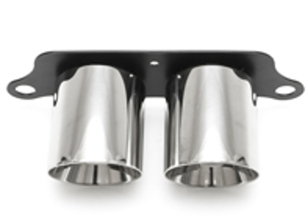 Deluxe Dual Style Tips - Polished Chrome. Porsche 991.2 GT3 / GT3 RS - 99111125395, 99111125380, 99111125791