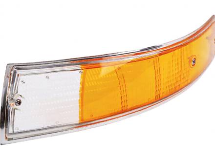 Lente de intermitente delantero con borde cromado. Porsche 911/912 1965-73 - 91163192103, 90163190303, 91163192203, 90163190403