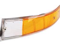 Lente indicatore di direzione anteriore con bordo cromato. Porsche 911 / 912 1965-73 - 91163192103, 90163190303, 91163192203, 90163190403