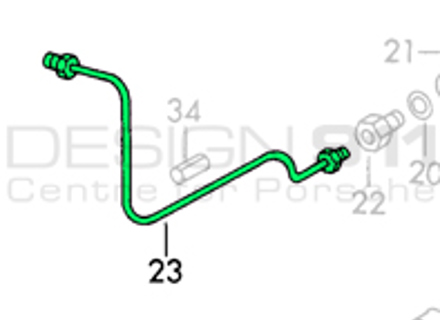 Cilindro maestro de freno a línea de freno de manguera flexible de pinza delantera, IZQUIERDO. Porsche 911 68-76 LHD - 90135561900, 90135561901, 90135561902 Cilindro maestro de freno a línea de freno de manguera flexible de pinza delantera, IZQUIERDO. Porsche 911 68-76 LHD - 90135561900, 90135561901, 90135561902