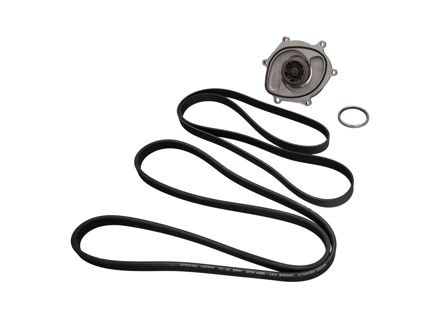 Waterpomp, riem en thermostaatset. Porsche 991.1 Carrera 2S / Carrera 4S - 0PB121035A, 9A110221800, 0PB903137A, 9A110222602, 9A110622603, 9A712111000, 9A110655900, 0PB121688