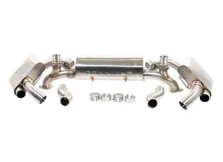 Sports exhaust valved from Rennline. Porsche 991.1 - 99111133105, 99111133106, 99111133107, 99111143103, 9111132101, 99111132103, 99111132501, 99111132502, 99111132503, 99111142101, 99111142102, 99111142103, 99111132201, 99111132203, 99111132601, 99111132602, 99111132603, 99611142201, 99611142202, 99611142203 - EX27 BLACK, EX27 SILVER, EX27