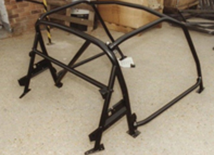 Überrollkäfig 6-Punkt-Schraube mit einfacher Diagonale und Gurtstange. Porsche 986 Boxster