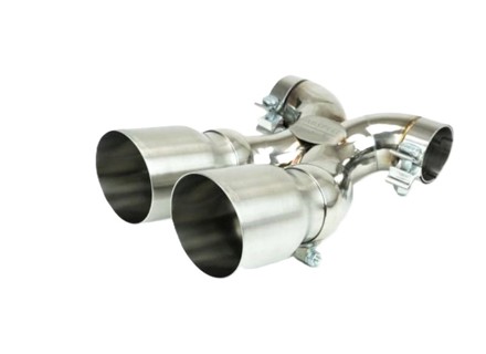 Fabspeed Maxflo True X-Pipe With Dual Tips, Single Wall Brushed Stainless Steel. Porsche 987.2 Boxster / Cayman, Cayman R, Spyder (2009-2012) - 98711198130, 98711125831, 98711125860 - FS.POR.9872.DLTBR