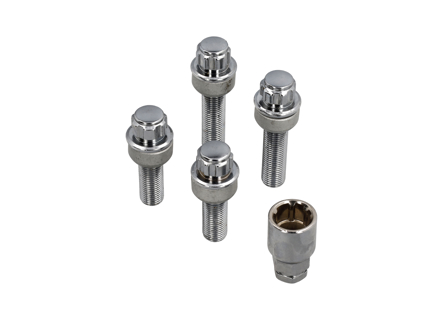 锁定车轮螺栓套件（超长）。镀铬，适用于保时捷 - 99736198009, PAF009593, 99136105700, WHT006980C, WHT006980A, 9A700698000