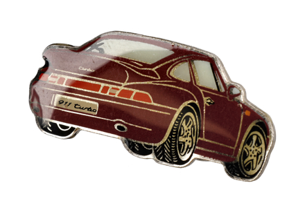 Pin Badge 'Porsche 911 Turbo' Rojo piedra rubí