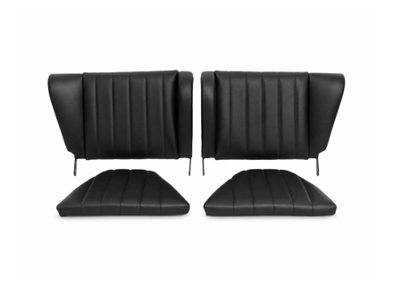 Juego de asientos traseros, cuero negro o polipiel. Porsche 911 / 912 F-Model 1965–73