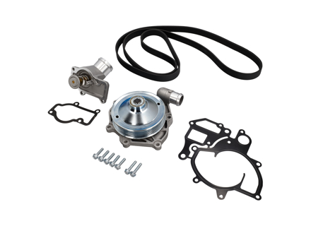 Kit pompe à eau, courroie et thermostat. Porsche Boxster 987 / 987C Cayman / 997 C2 / 997 C4 (non Turbo) - 99710601106, 99710601105, 99710601102
